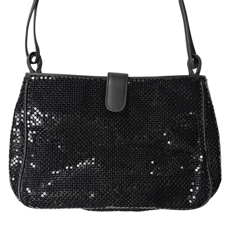 Whiting & Davis‎ Black Sequin Mesh Evening Shoulder Bag